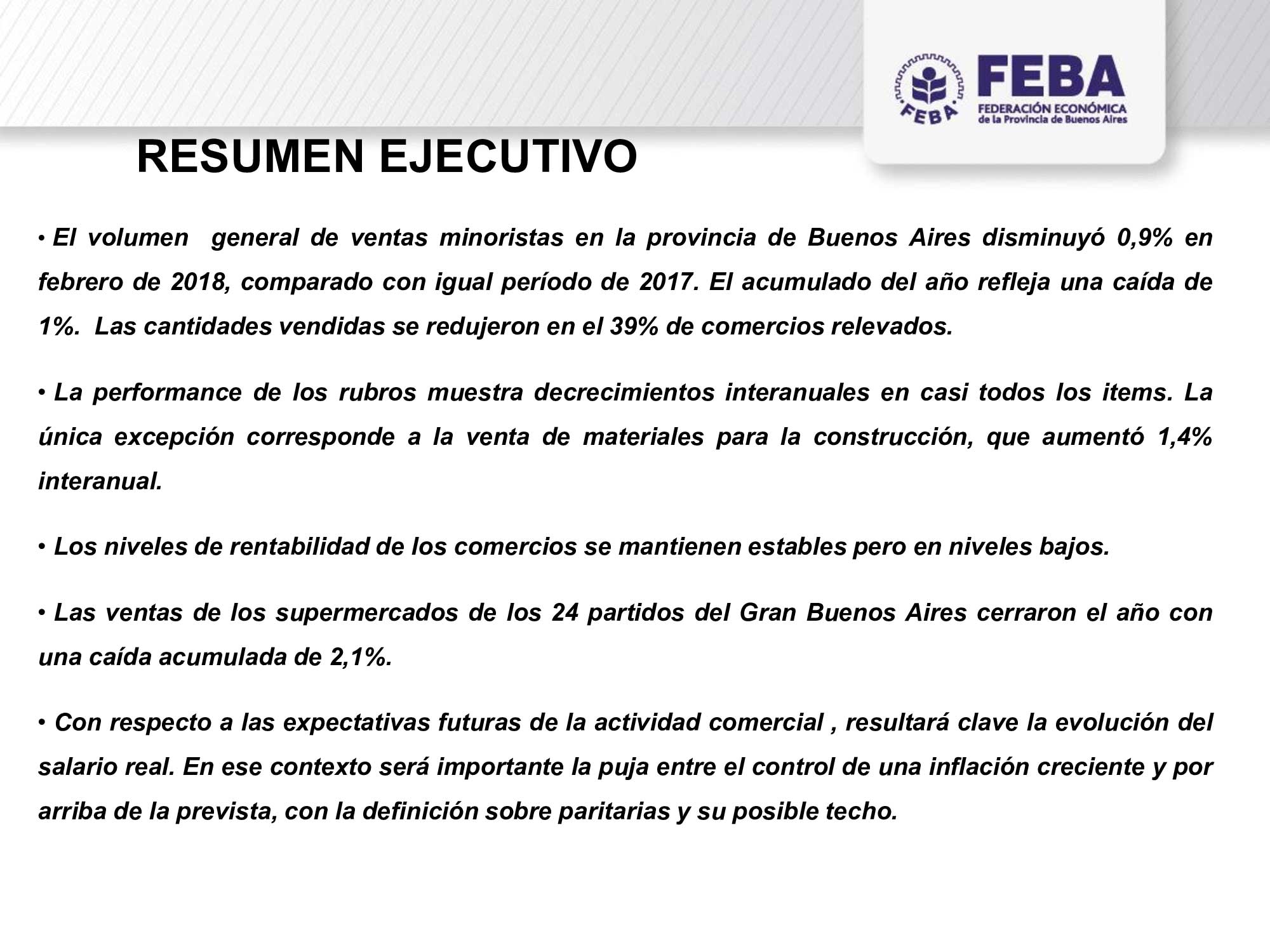 Informe De La Actividad Comercial En La Provincia