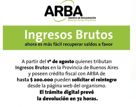 eintegros de Ingresos Brutos vía web en 72 horas
